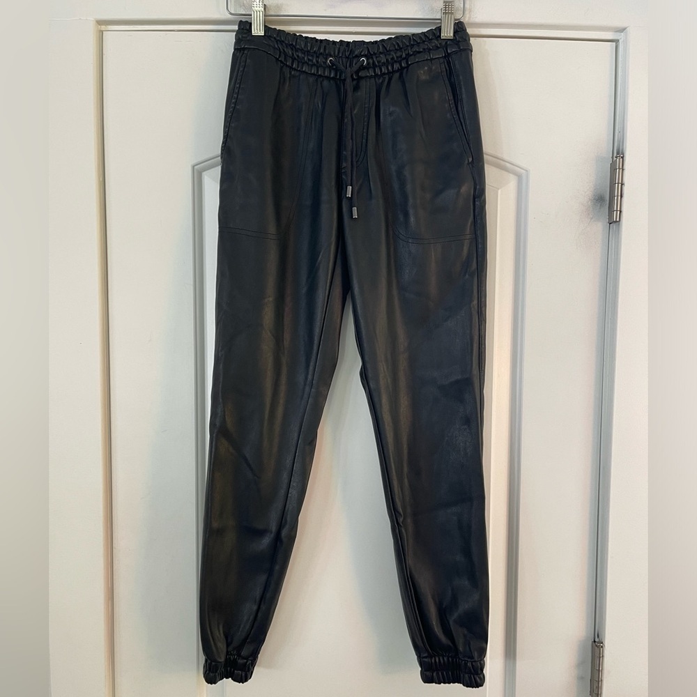 I.N.C International Concepts Faux Leather Black Jogger - XS